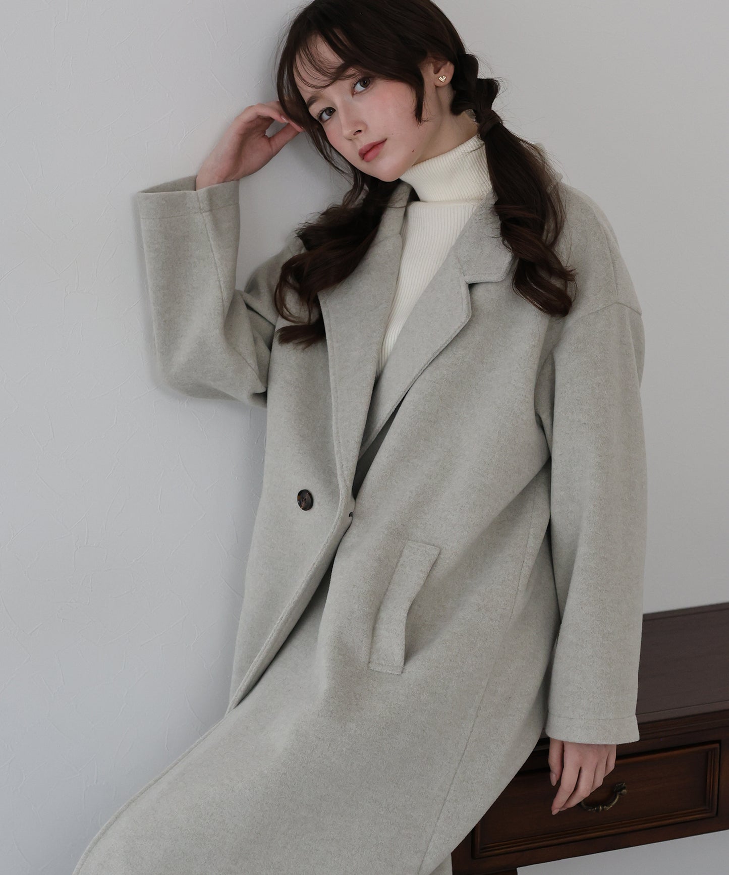 【早割5％OFF】テーラードウールロングコート