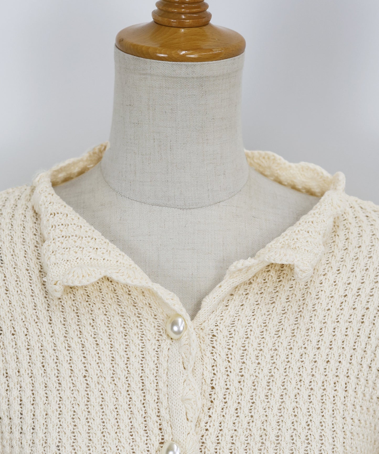 【TIME SALE】パールボタンペプラムニット