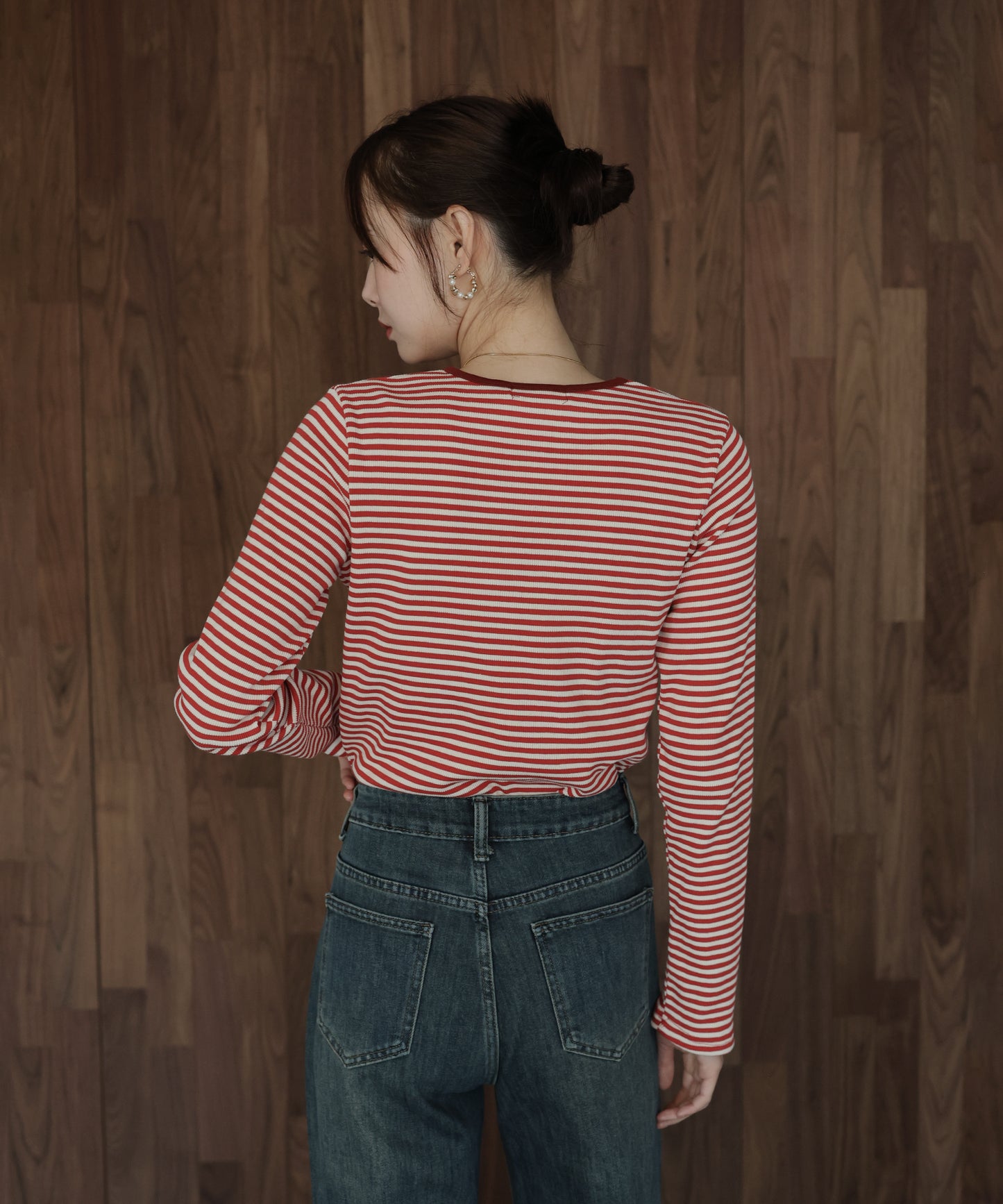 リブボーダーTシャツ【ネコポス】