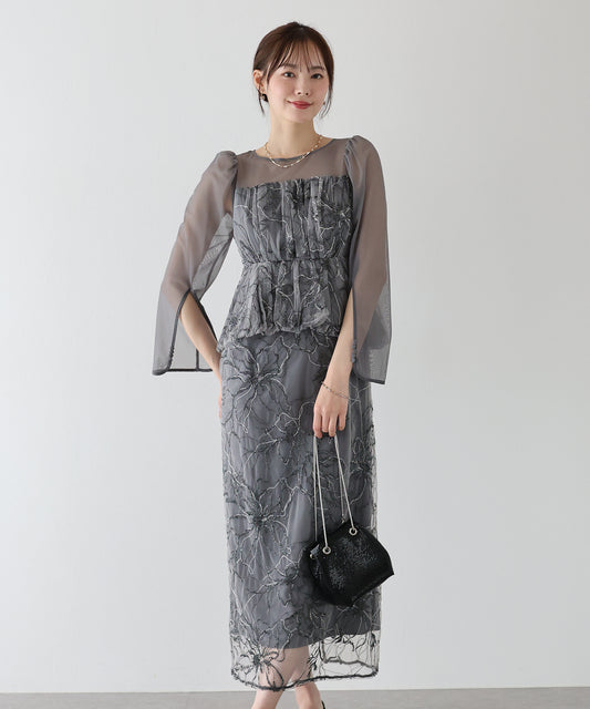 【TIME SALE】レースペプラムパーティードレス