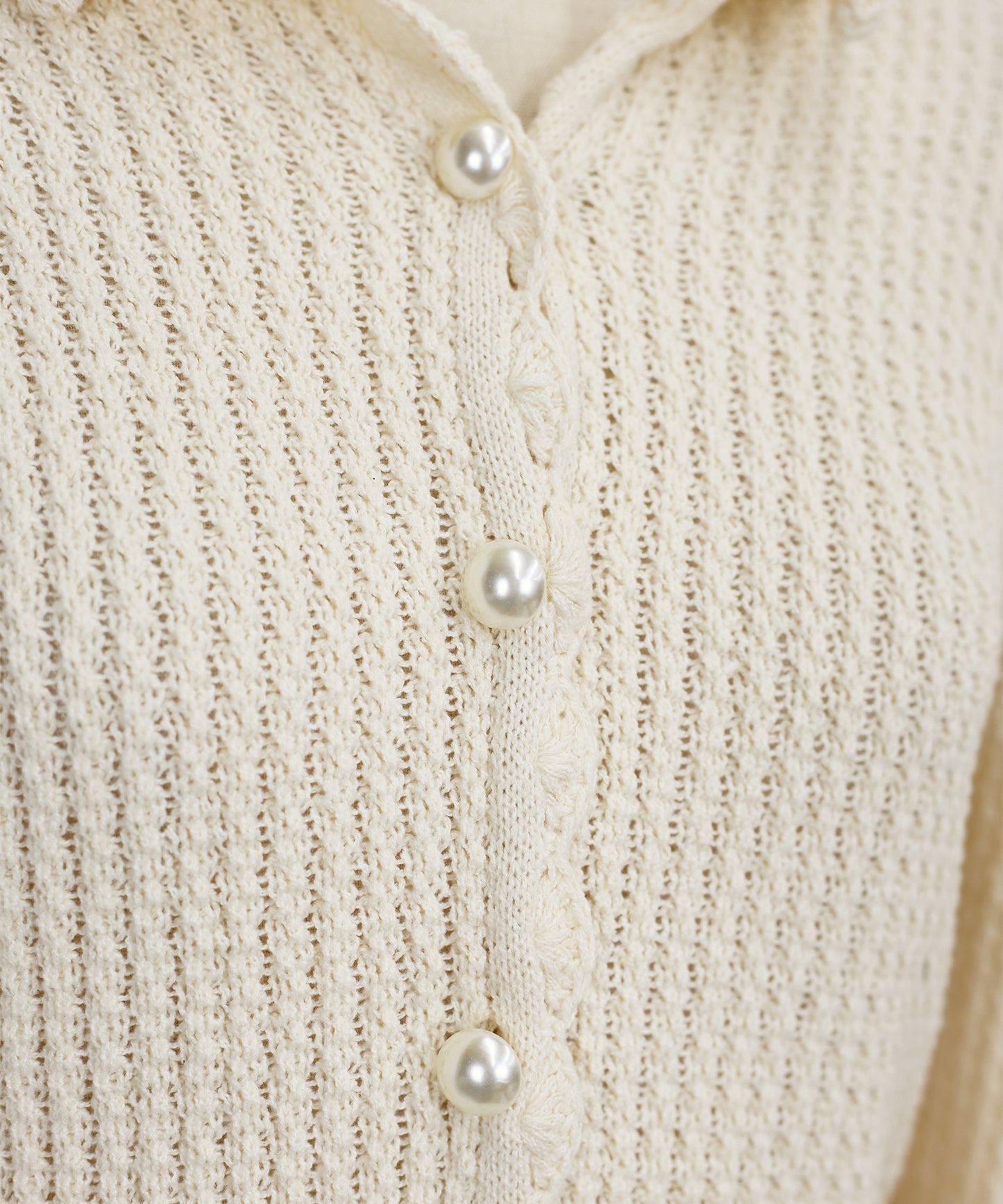 【TIME SALE】パールボタンペプラムニット