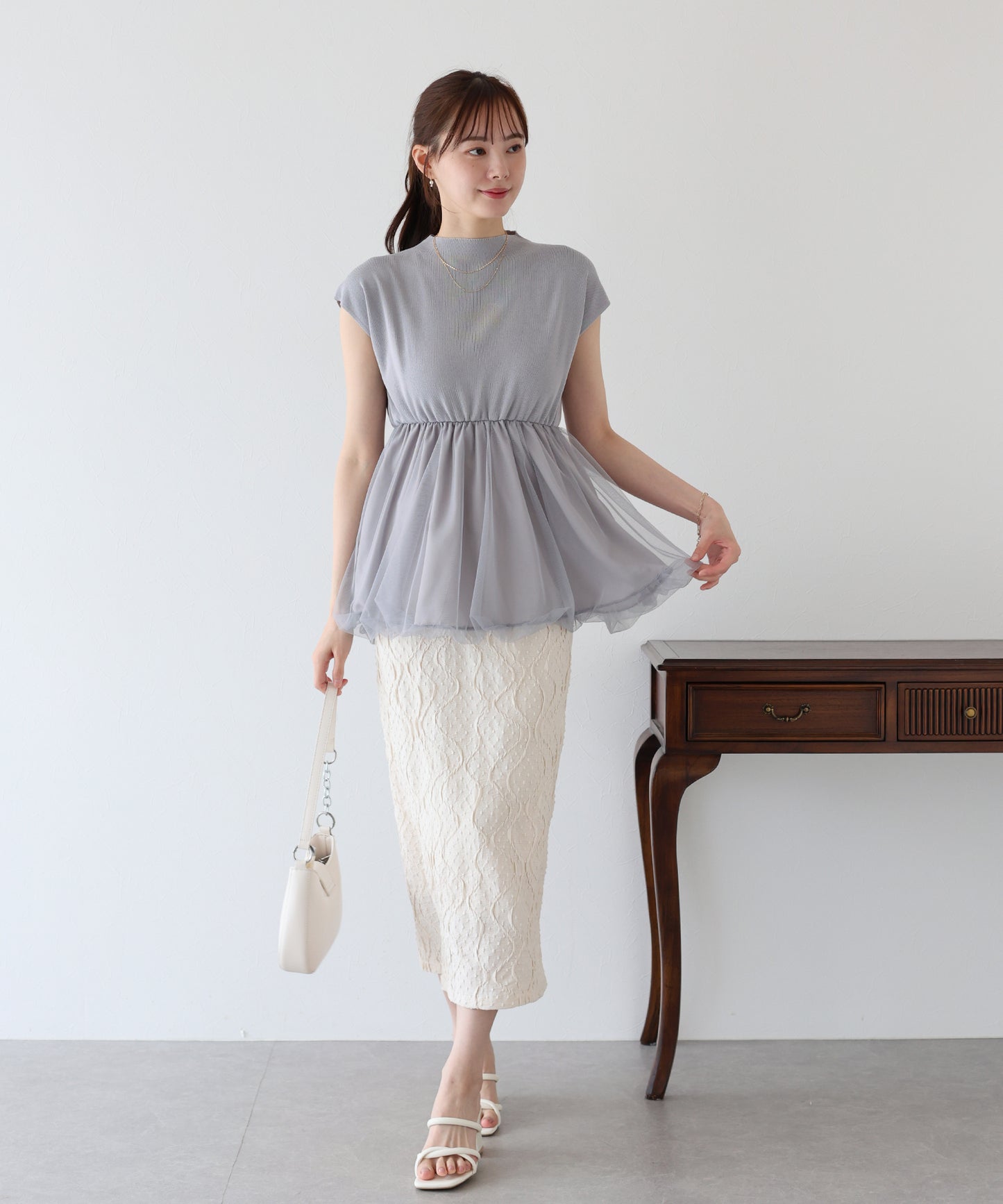 【TIME SALE】バルーンチュールドッキングニット