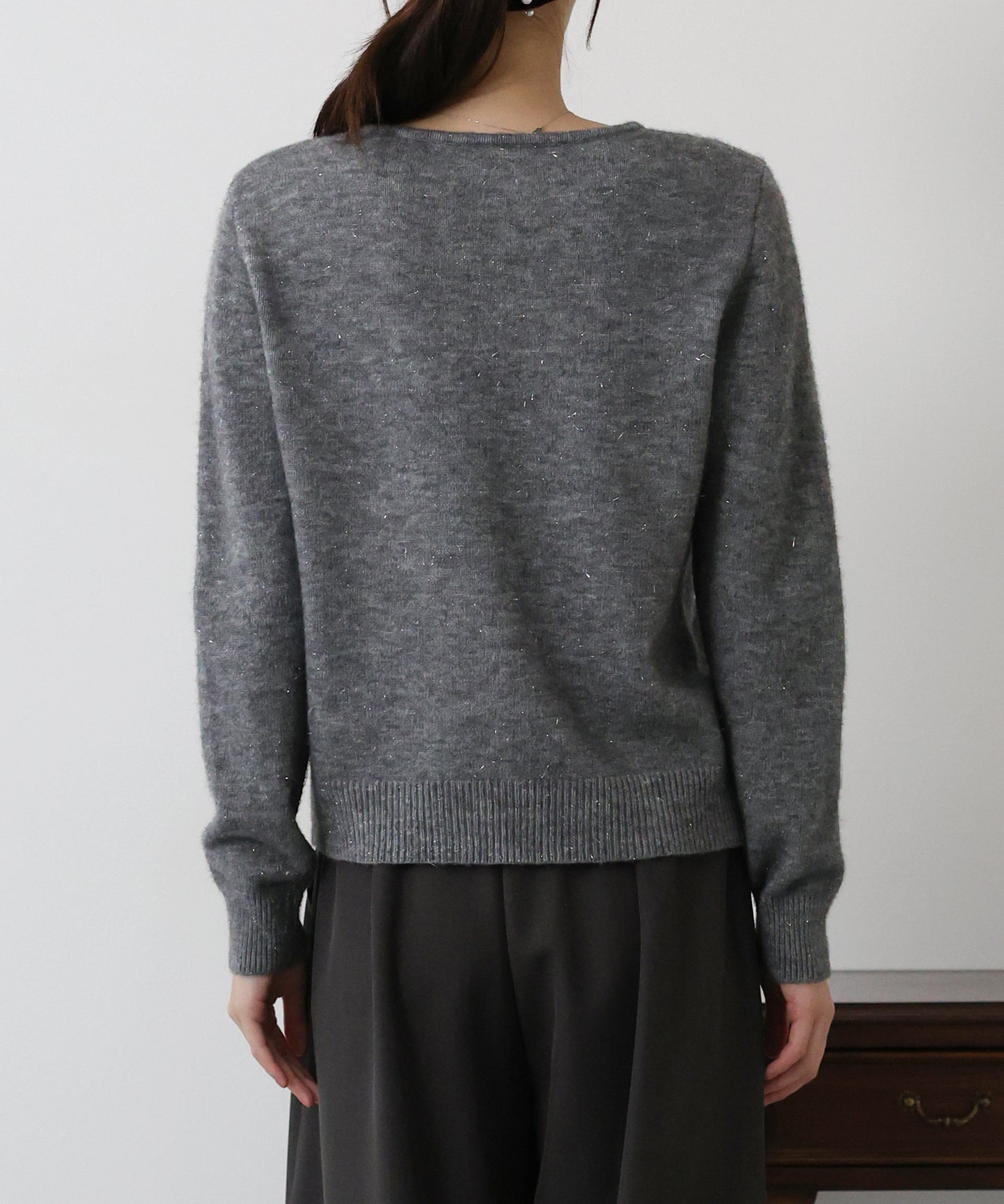 パールボタンラメカーディガン