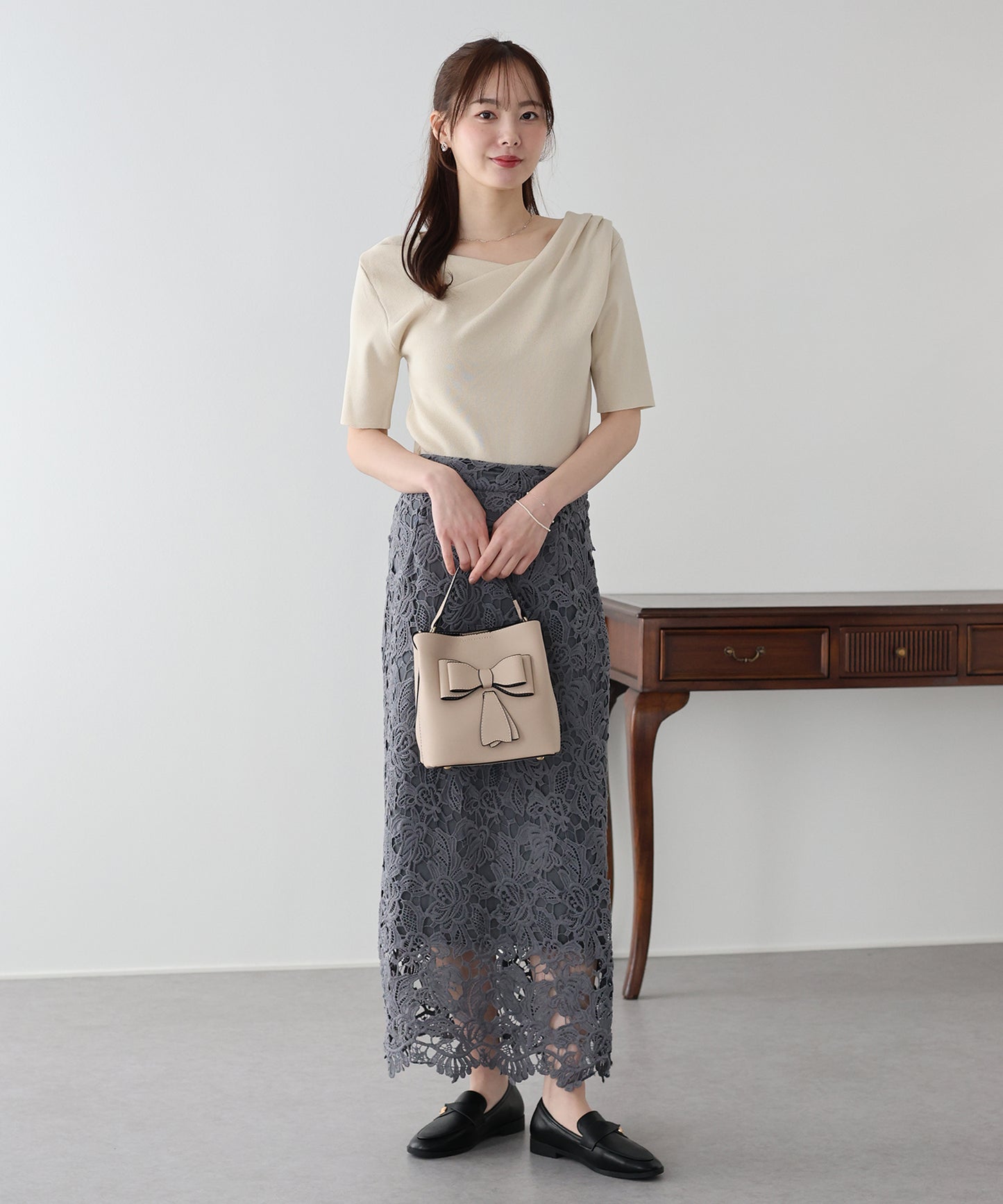 ドレープネックニット【ネコポス】