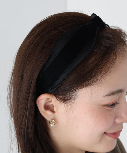 【早割5％OFF】オーガンジーベロアカチューシャ