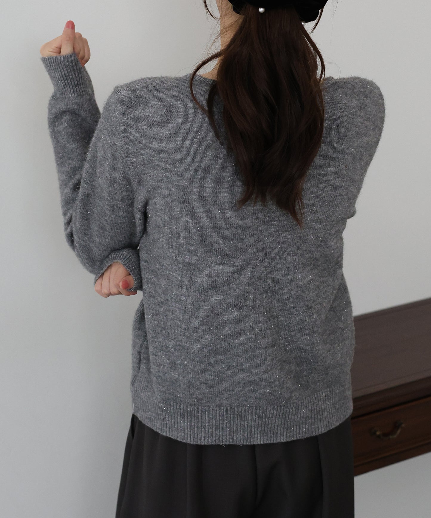 パールボタンラメカーディガン