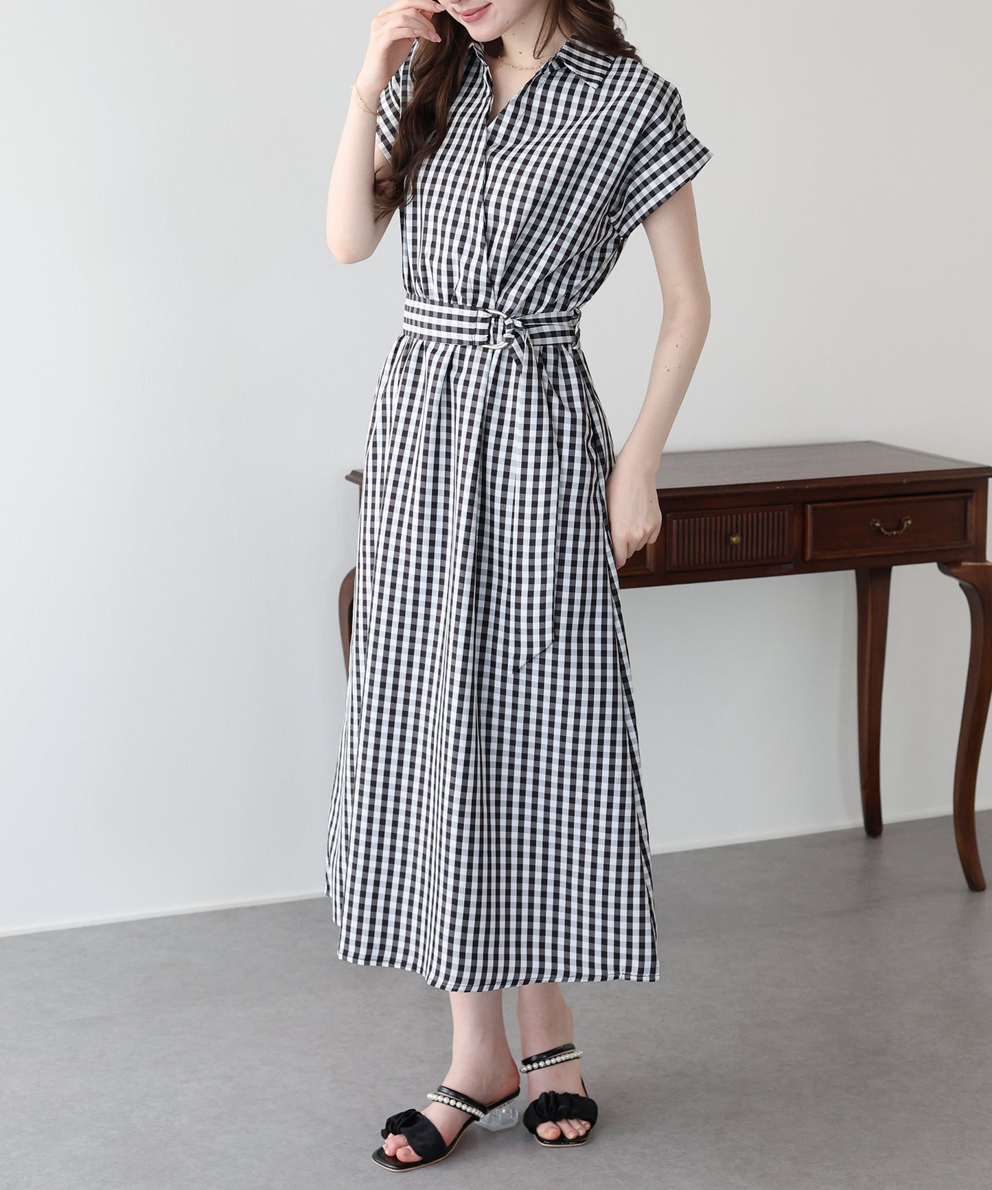 カシュクールシャツワンピース