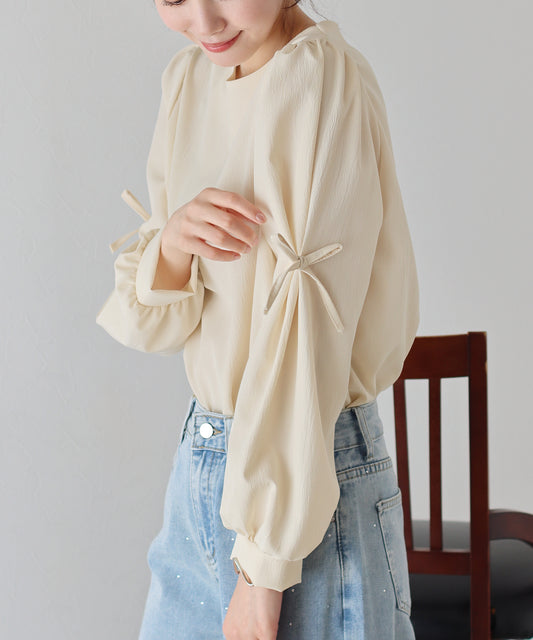 【TIME SALE】袖リボンブラウス