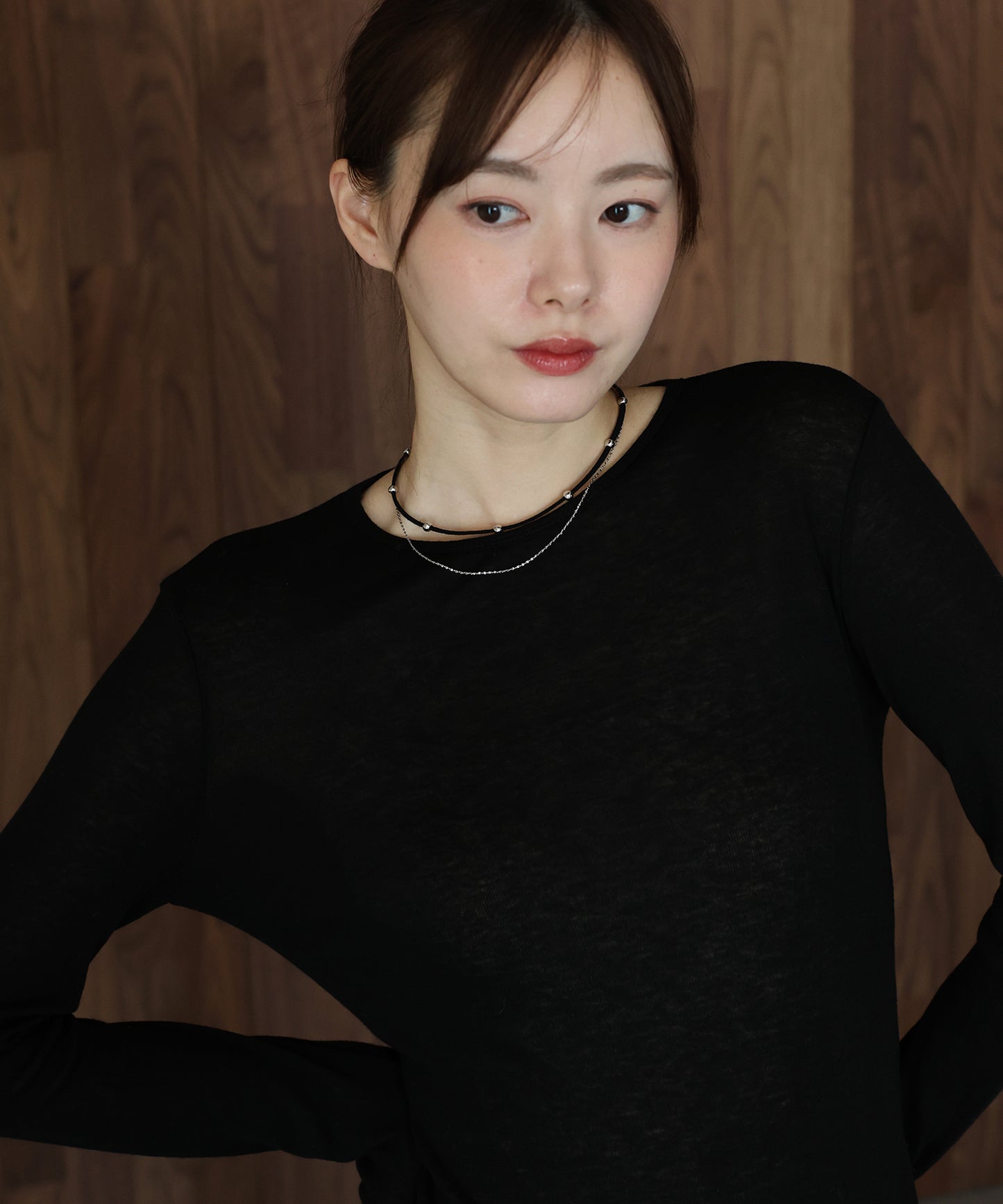 チェーン&ボールコード2連ネックレス / ニッケルフリー【ネコポス】