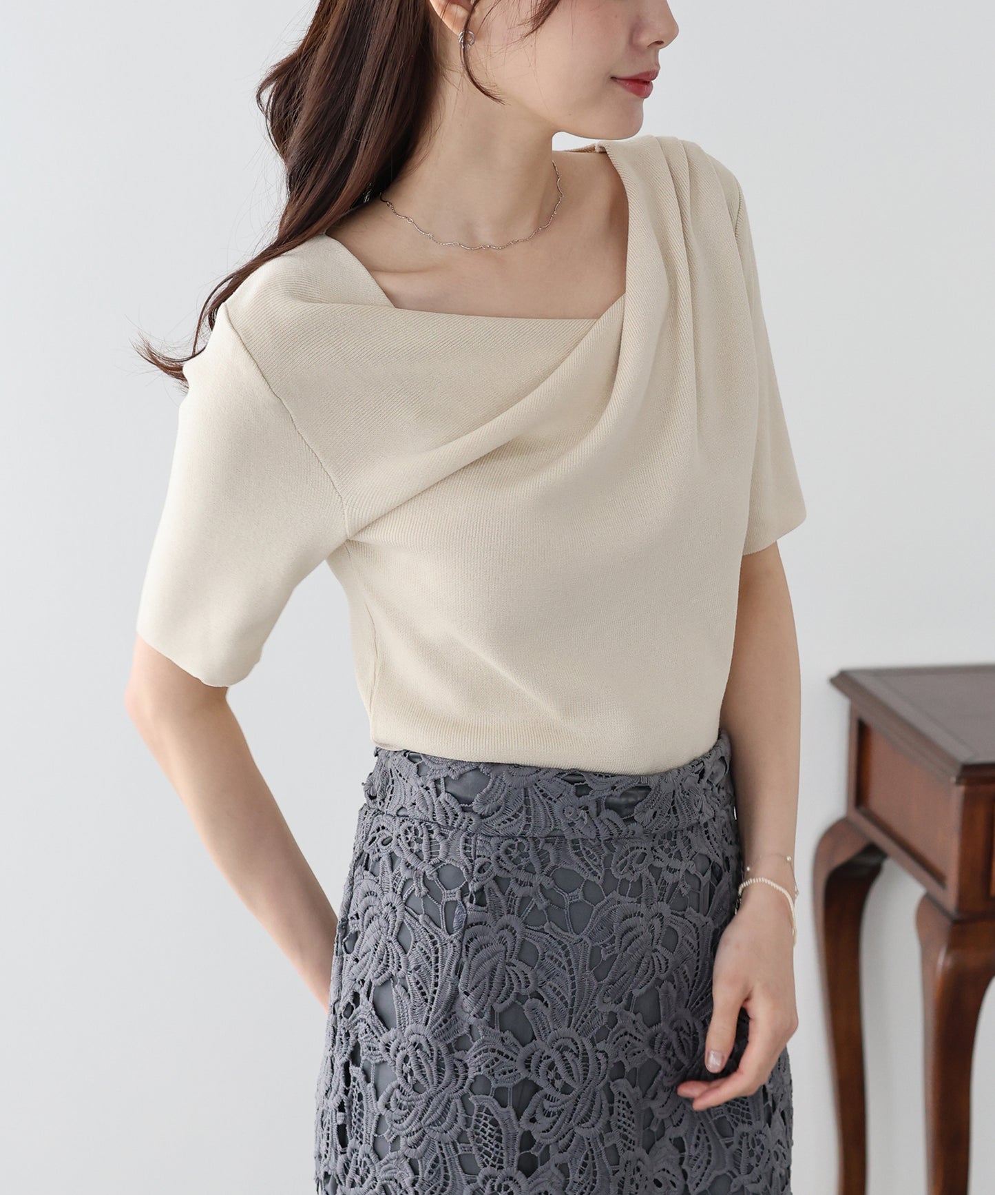 ドレープネックニット【ネコポス】