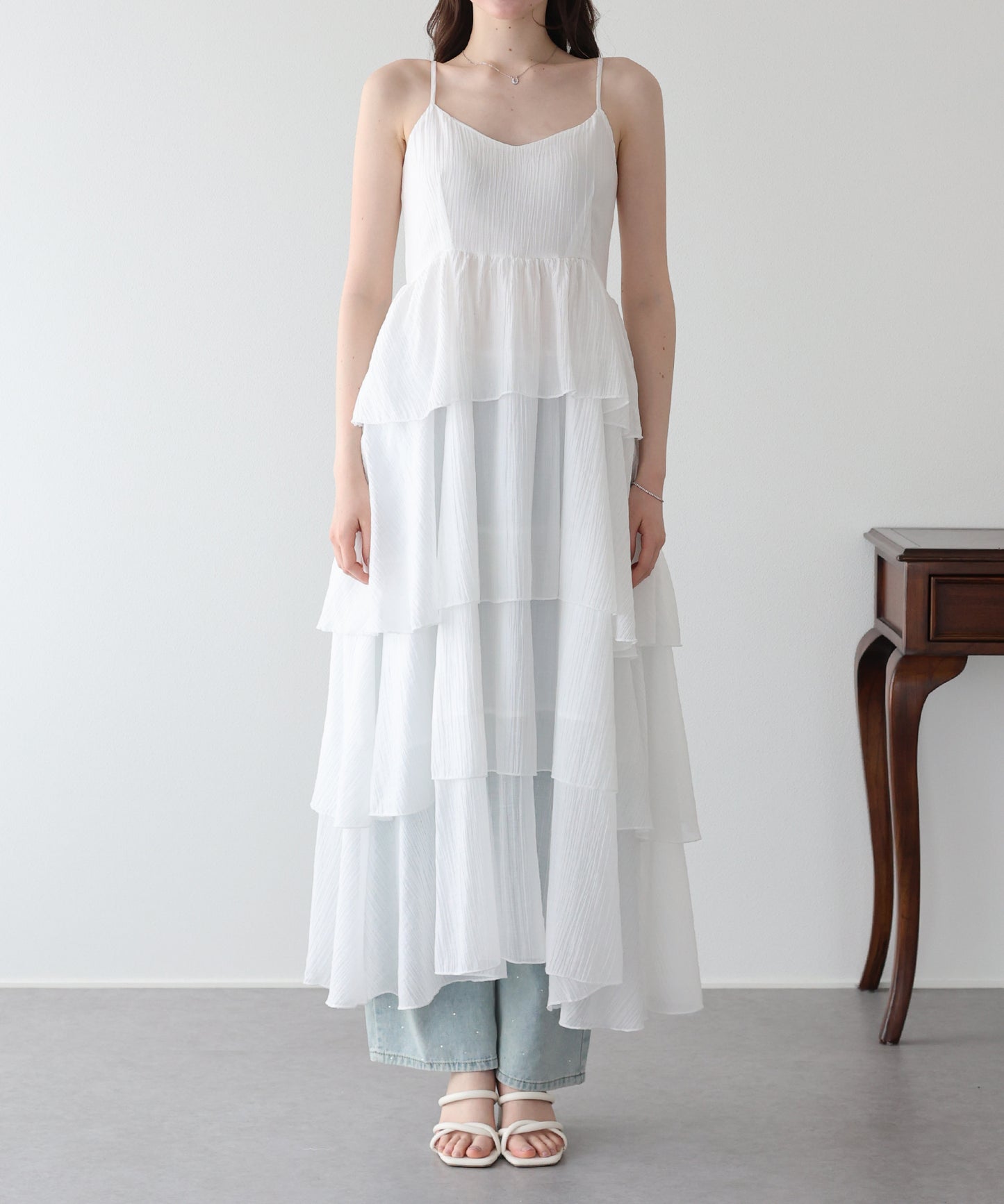 【早割5％OFF】シアーティアードキャミワンピース