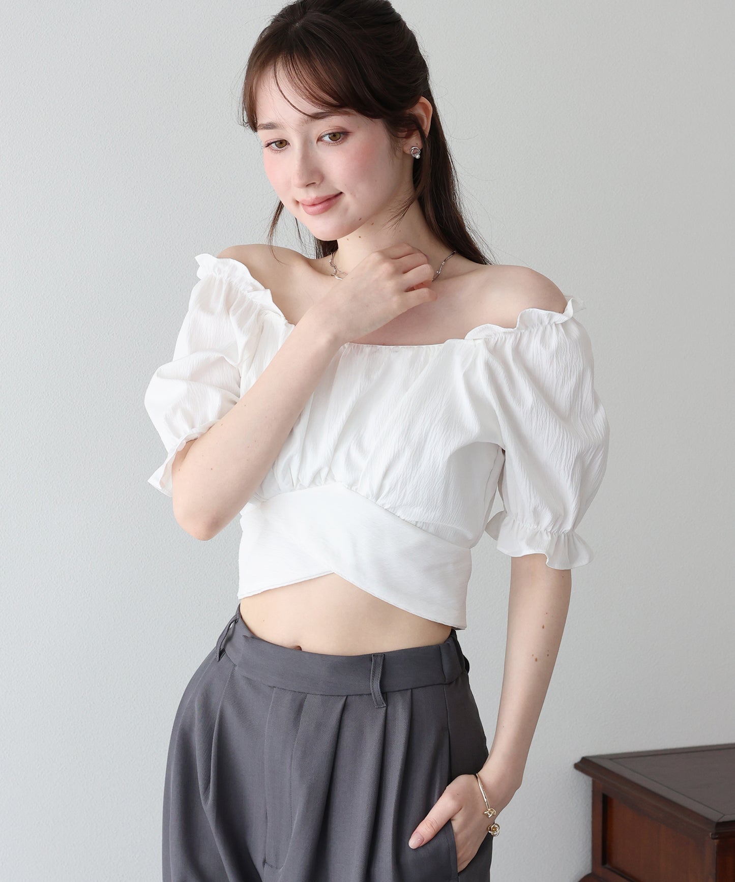 2wayオフショルバックリボンブラウス【メール便】
