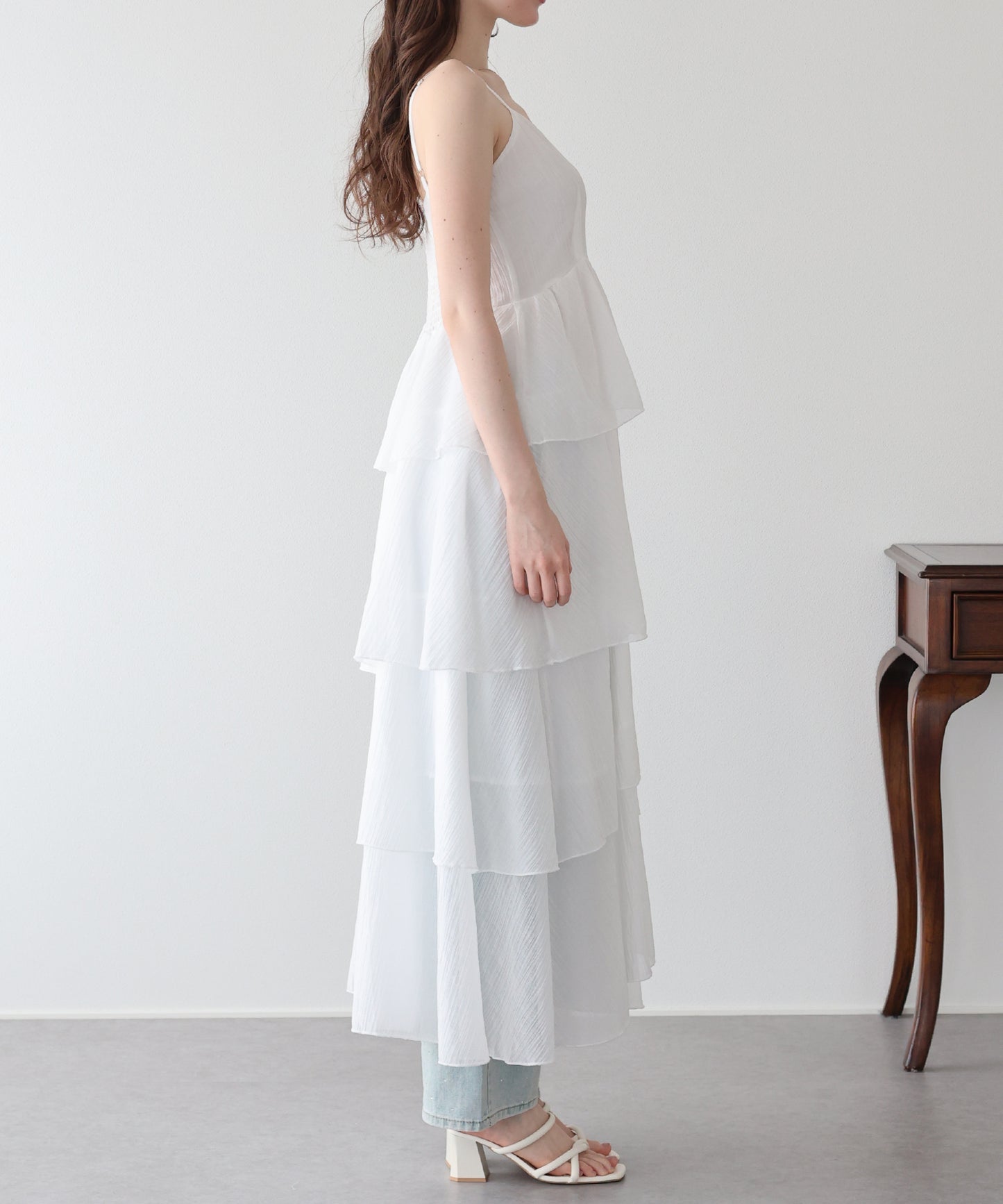 【早割5％OFF】シアーティアードキャミワンピース