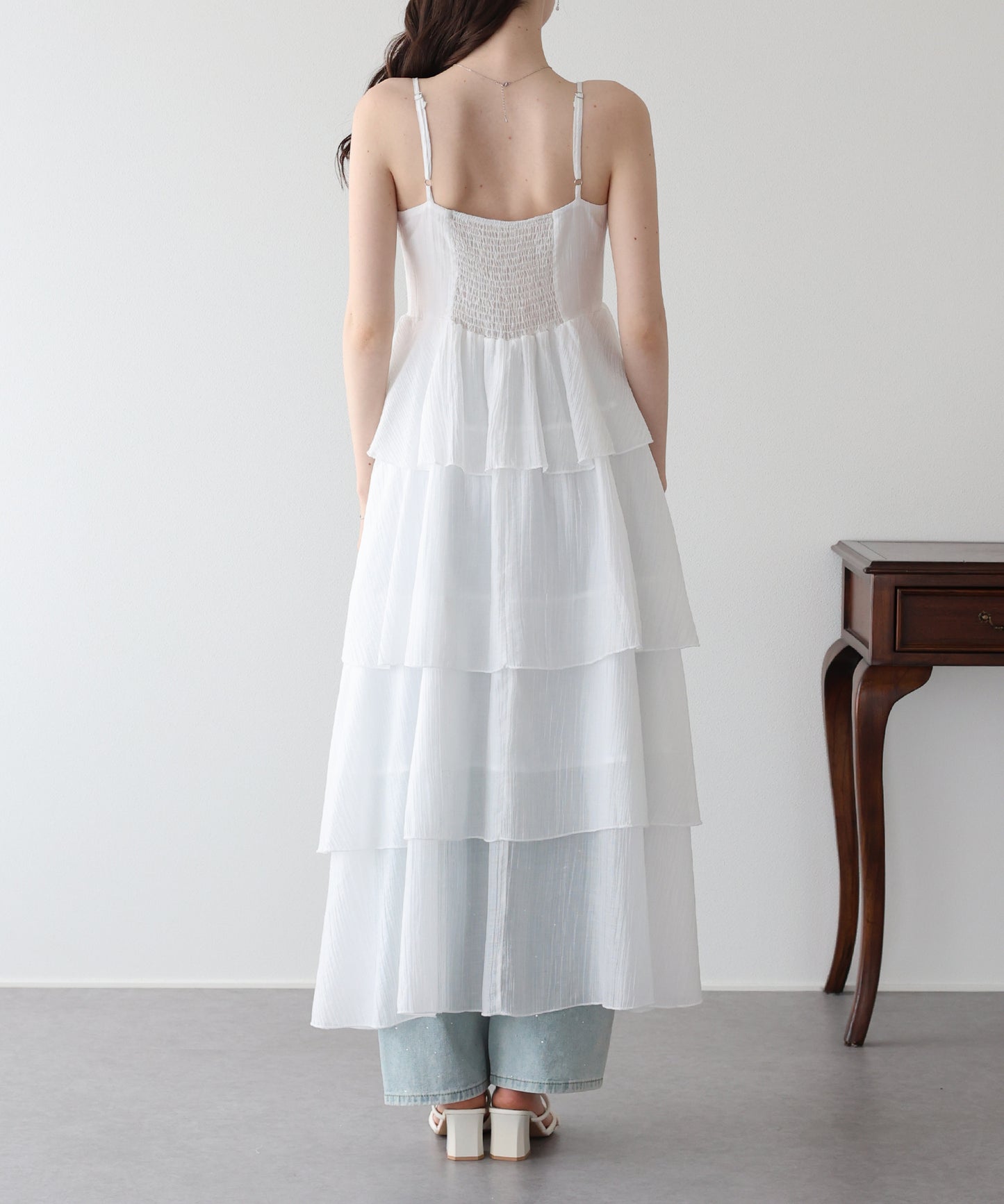 【早割5％OFF】シアーティアードキャミワンピース