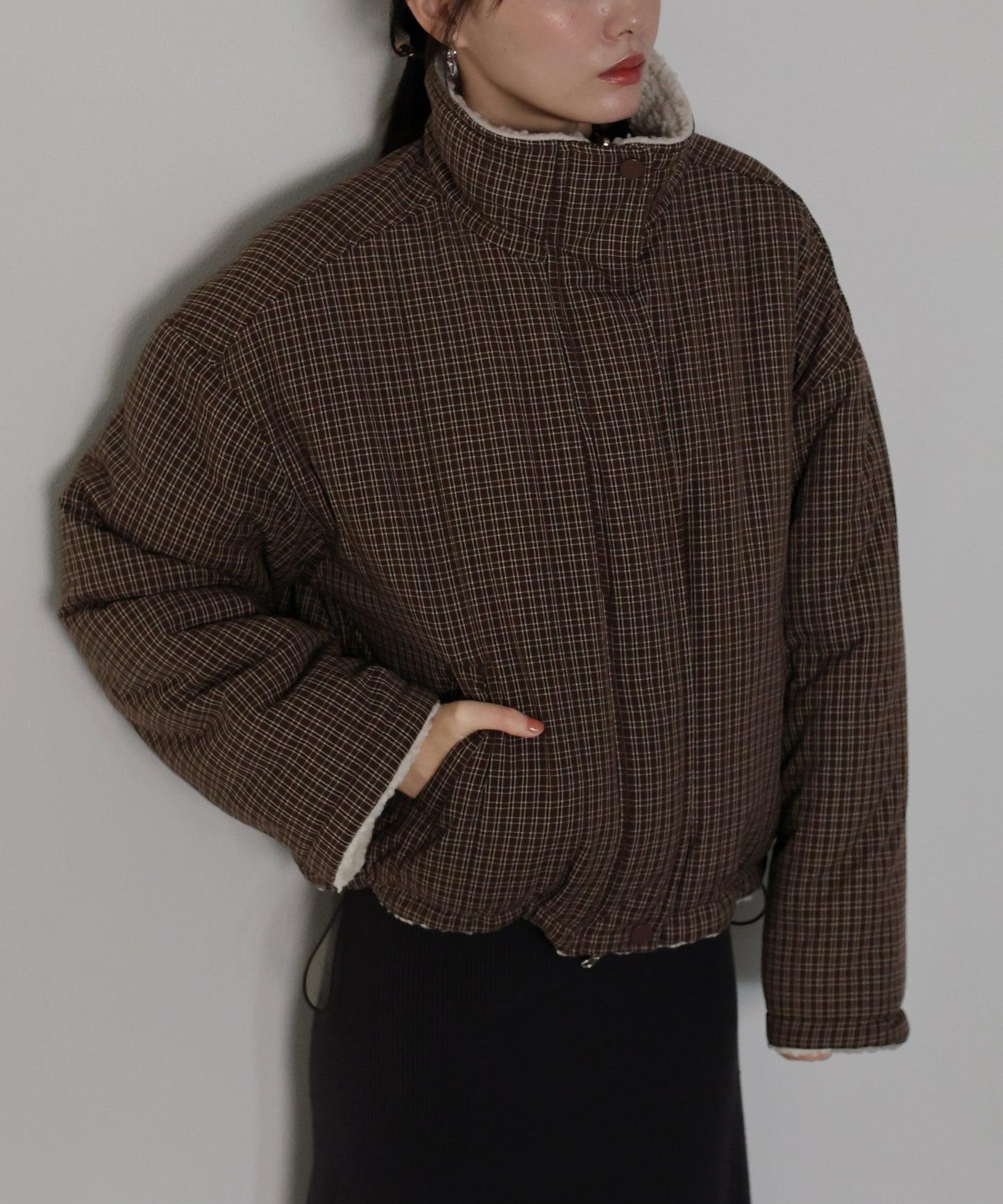 【早割5％OFF】2WAYボアチェックダウンジャケット