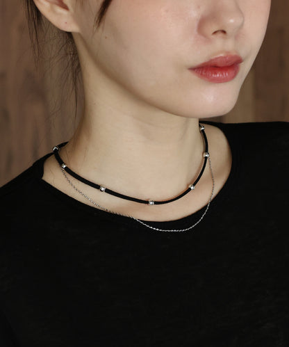 【早割5％OFF】チェーン&ボールコード2連ネックレス / ニッケルフリー【ネコポス】