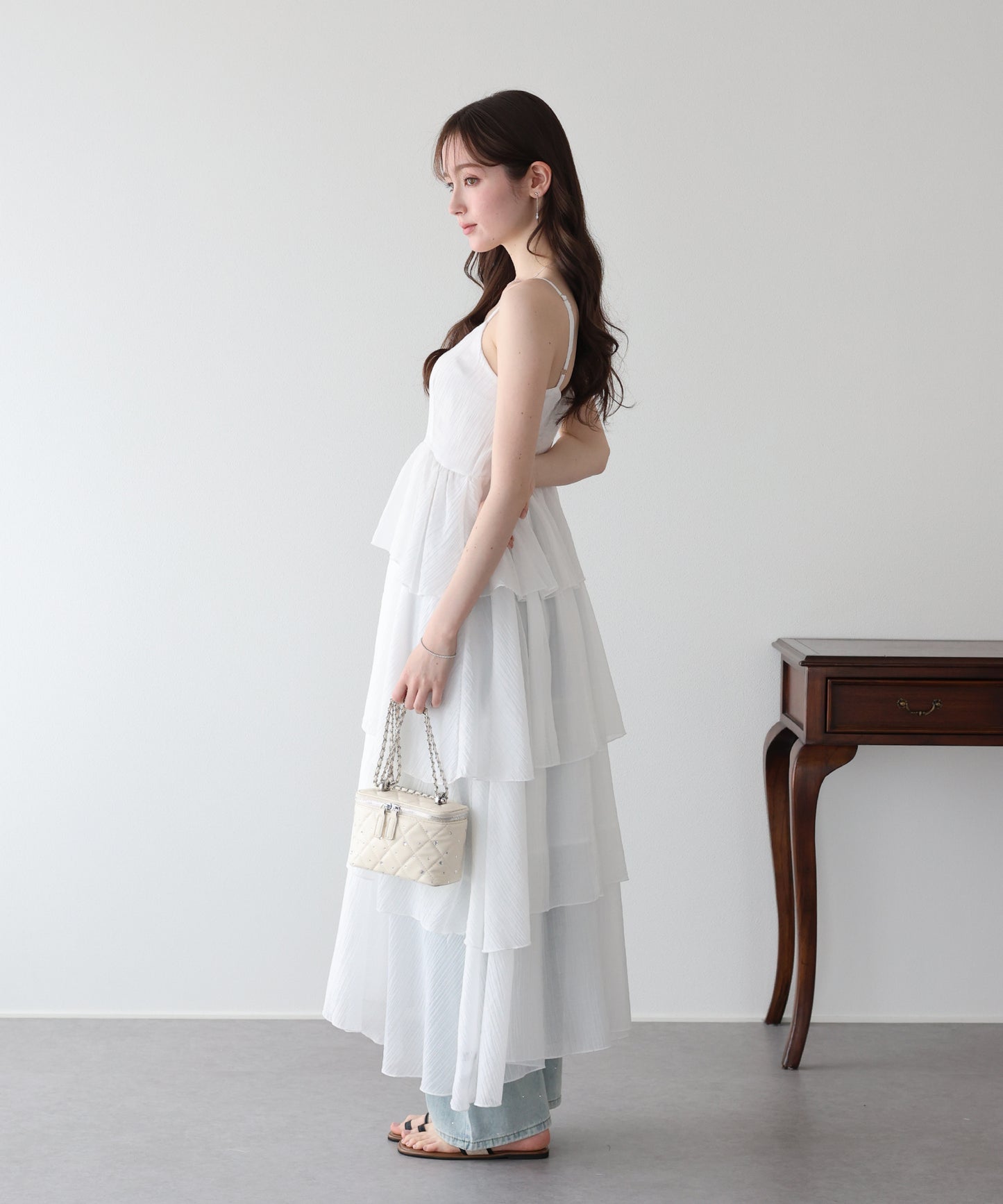 【早割5％OFF】シアーティアードキャミワンピース