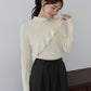【早割5％OFF】アシメフリルリブニット