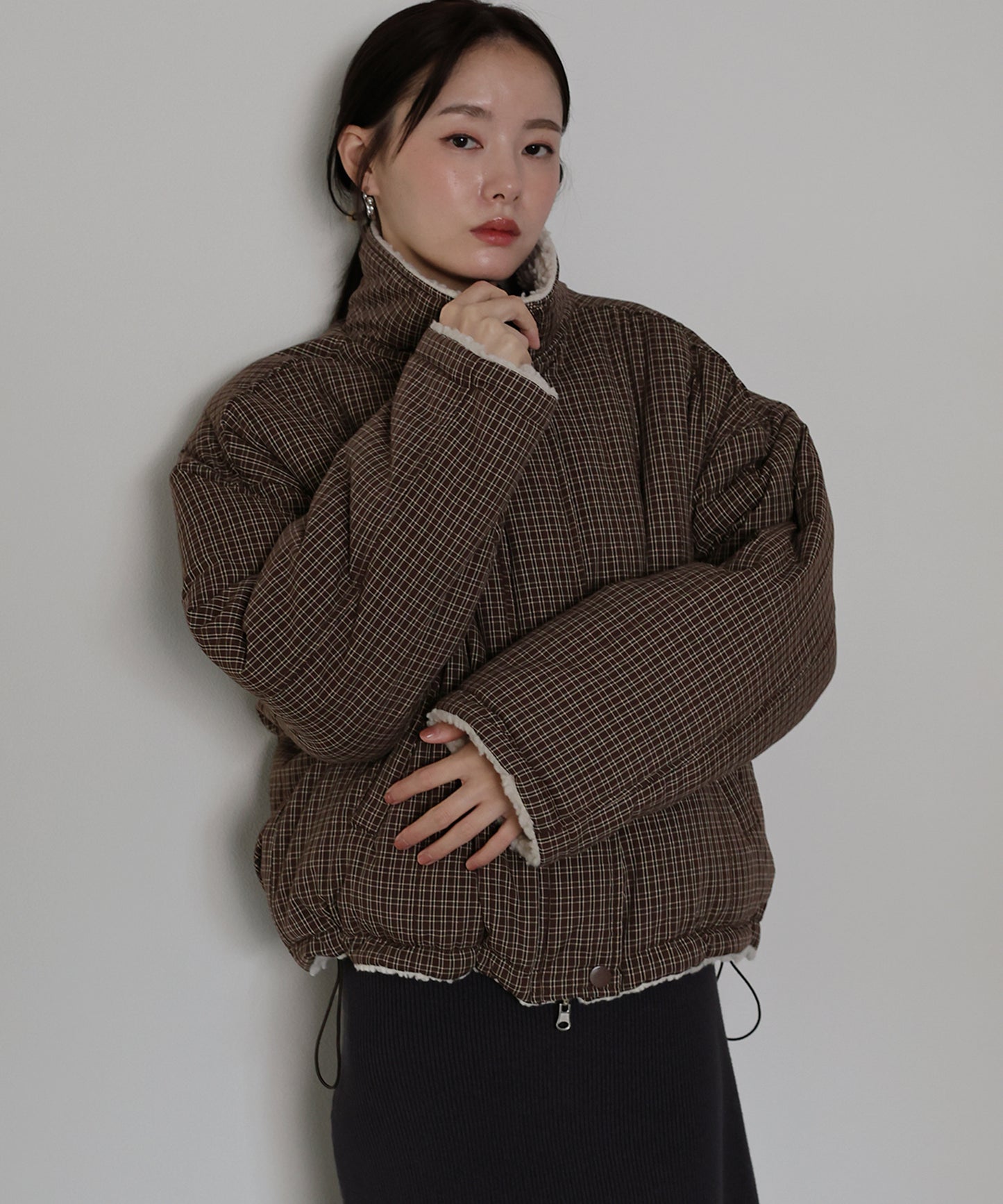 【早割5％OFF】2WAYボアチェックダウンジャケット