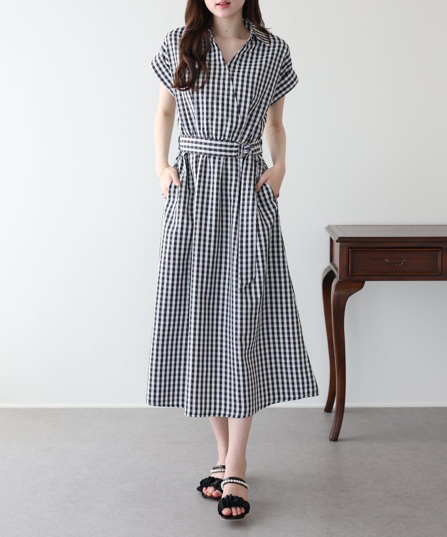 カシュクールシャツワンピース