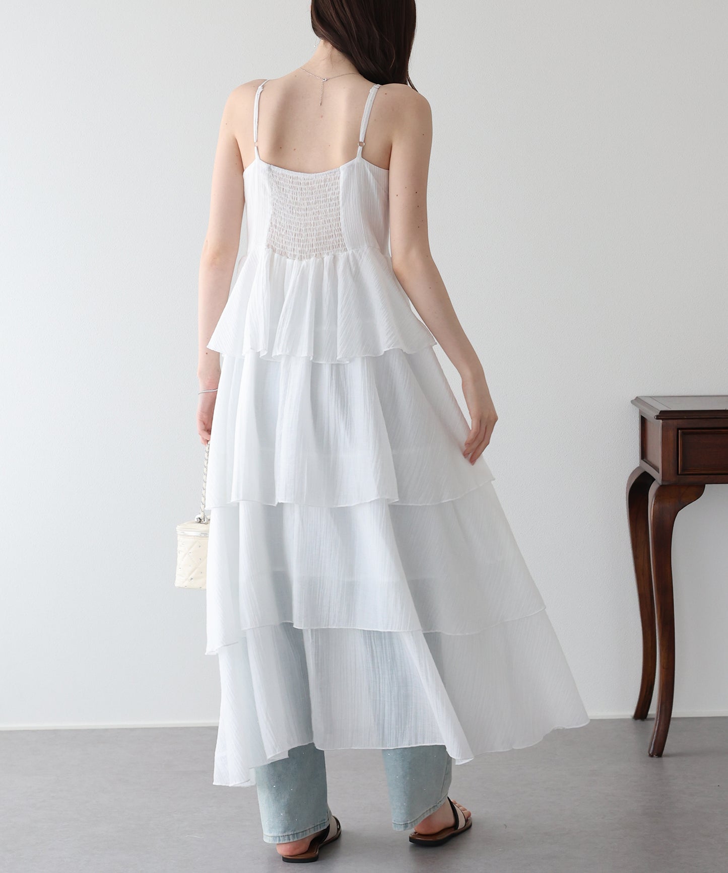 【早割5％OFF】シアーティアードキャミワンピース