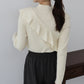 【早割5％OFF】アシメフリルリブニット