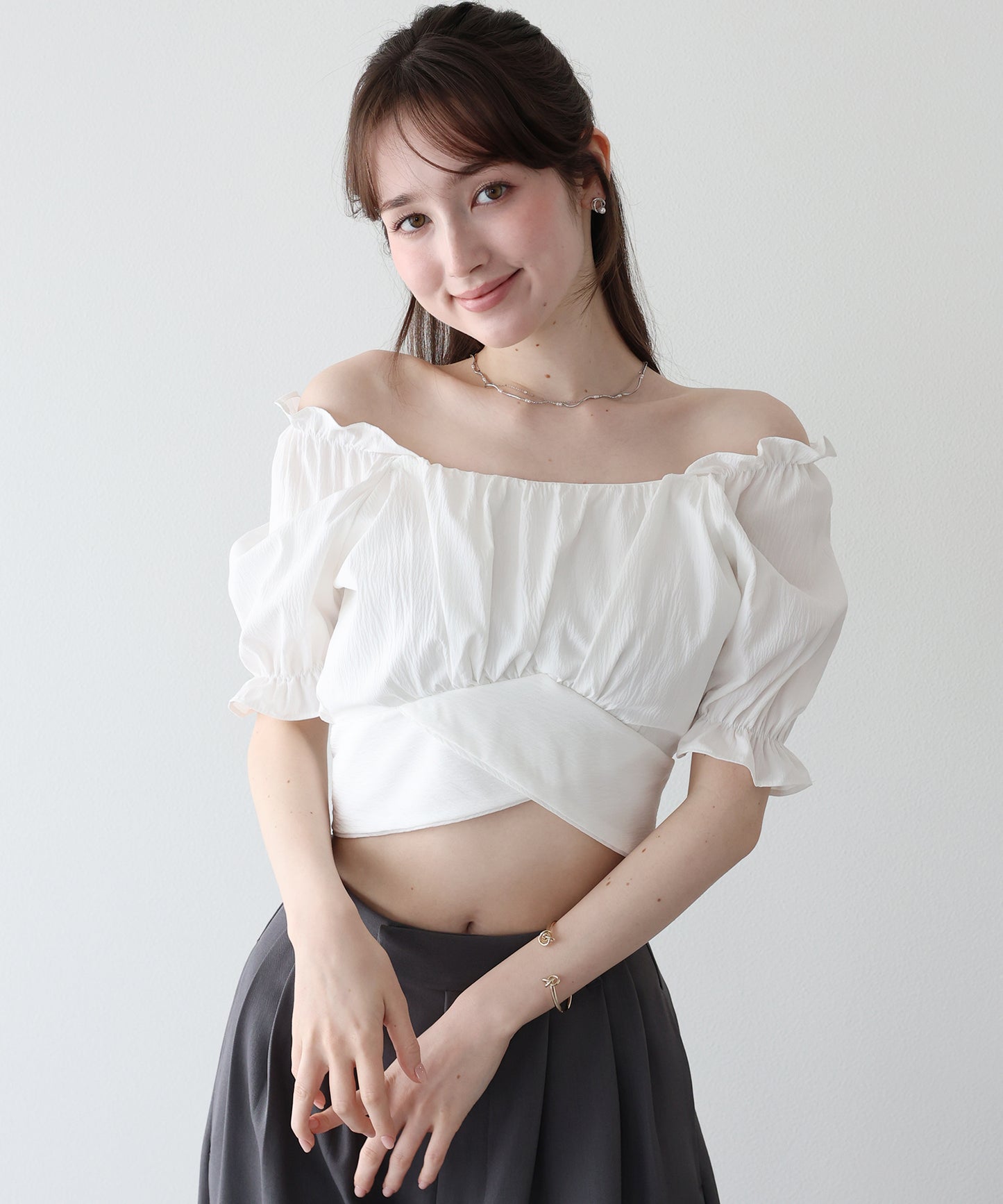 2wayオフショルバックリボンブラウス【メール便】