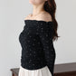 【早割5％OFF】ドットオフショルダーカットソー【メール便】
