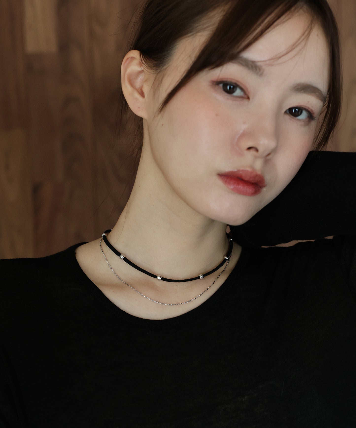 【早割5％OFF】チェーン&ボールコード2連ネックレス / ニッケルフリー【ネコポス】