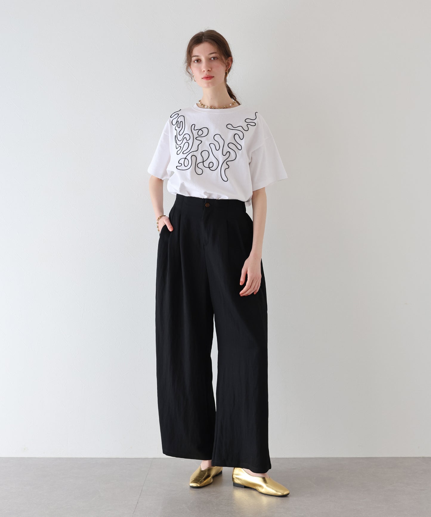 【SALE】コード刺繍Ｔシャツ【ネコポス】[J by blue]