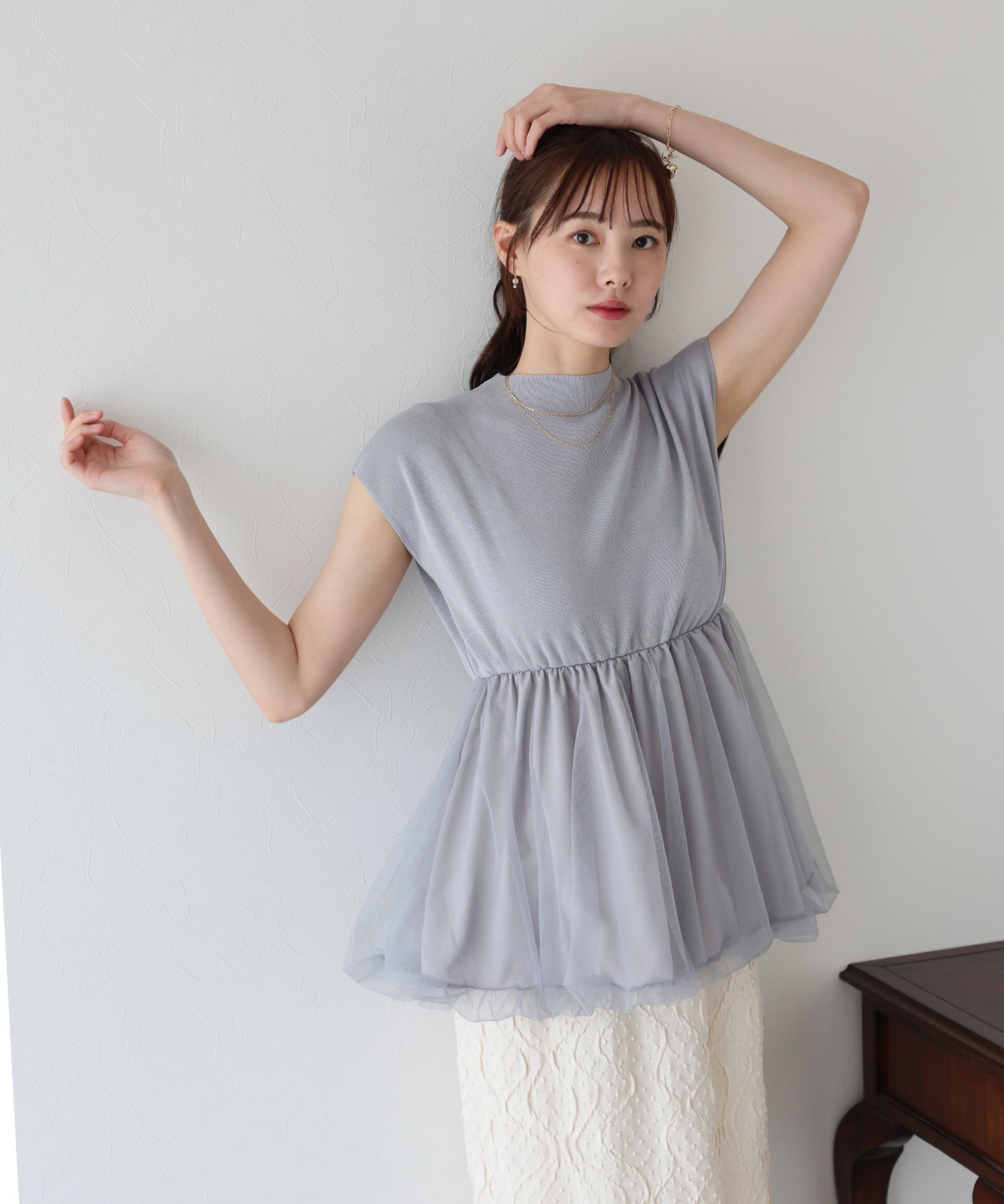 【TIME SALE】バルーンチュールドッキングニット