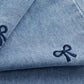 リボン刺繍ワイドデニムパンツ