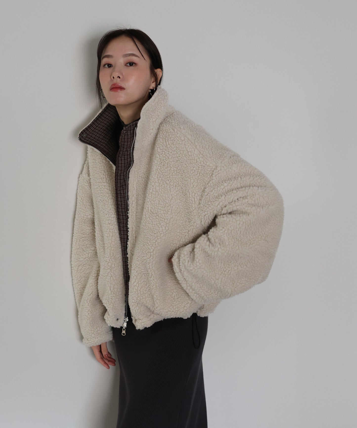 【早割5％OFF】2WAYボアチェックダウンジャケット