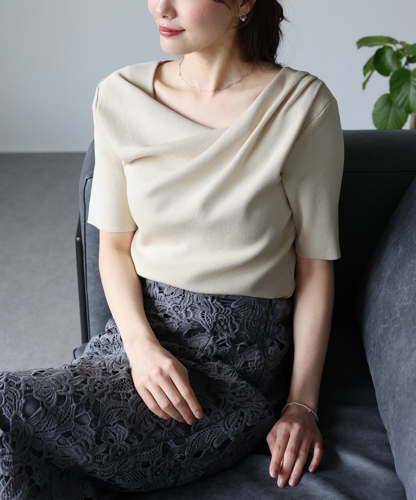 ドレープネックニット【ネコポス】