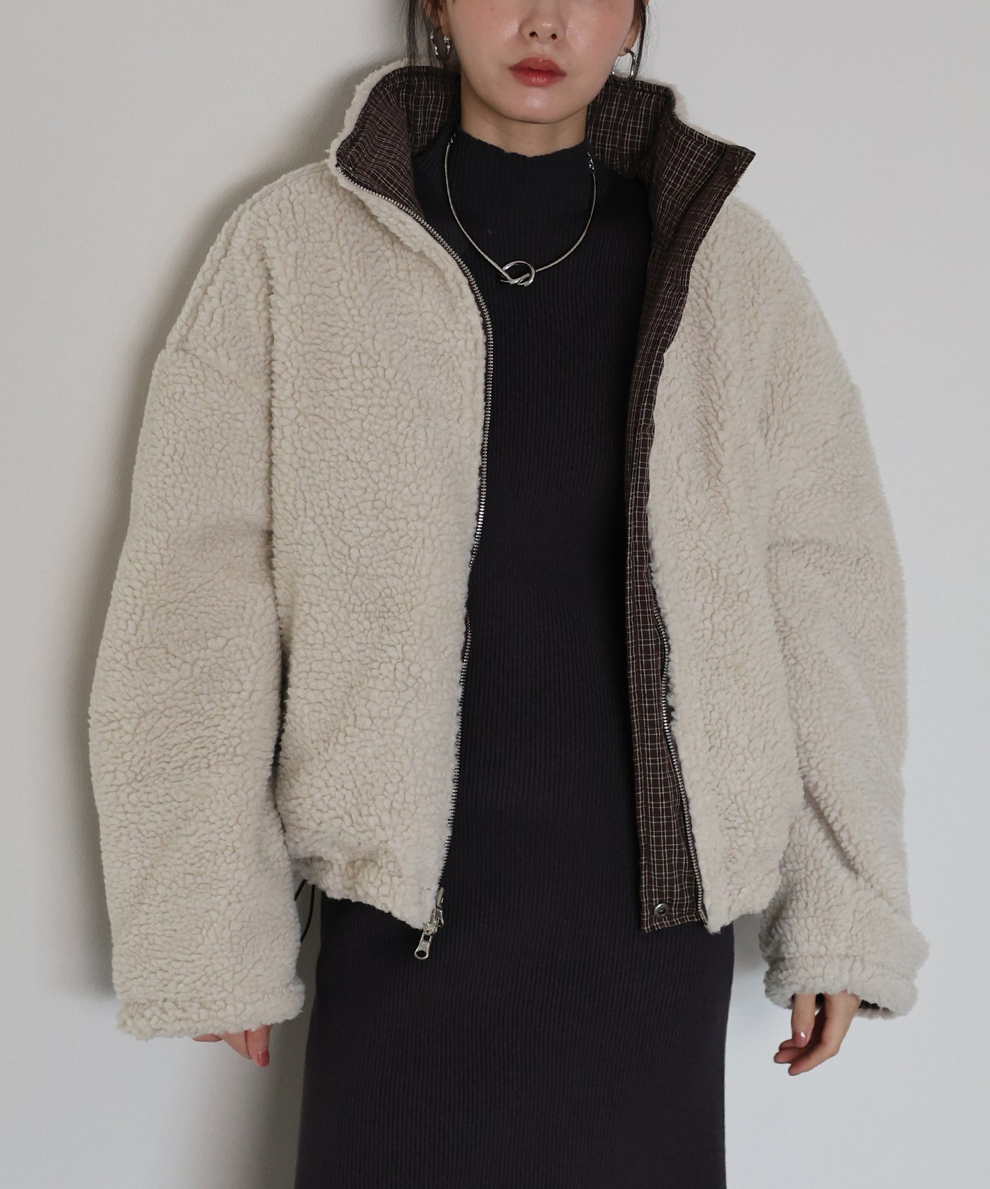 【早割5％OFF】2WAYボアチェックダウンジャケット