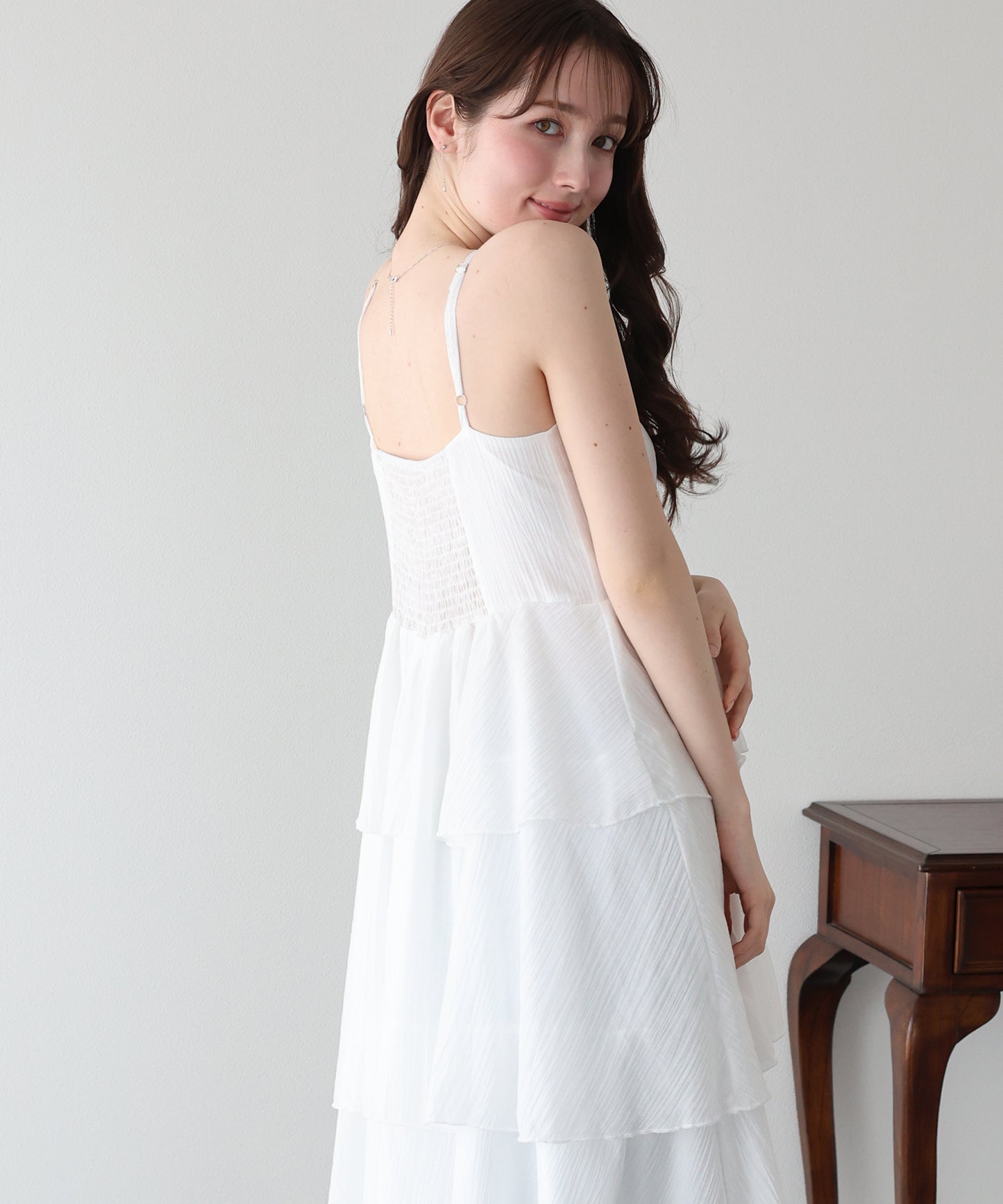 【早割5％OFF】シアーティアードキャミワンピース