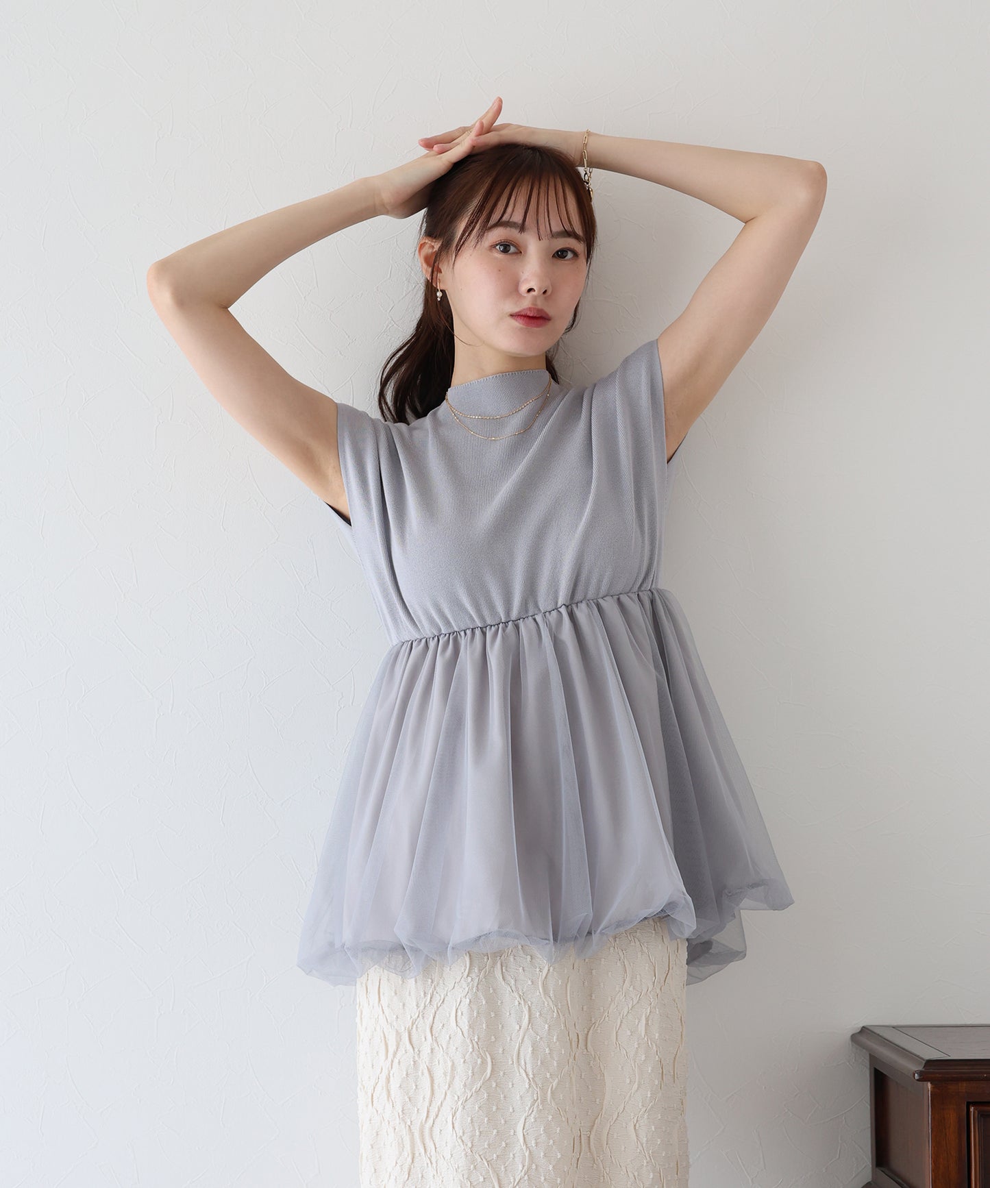 【TIME SALE】バルーンチュールドッキングニット