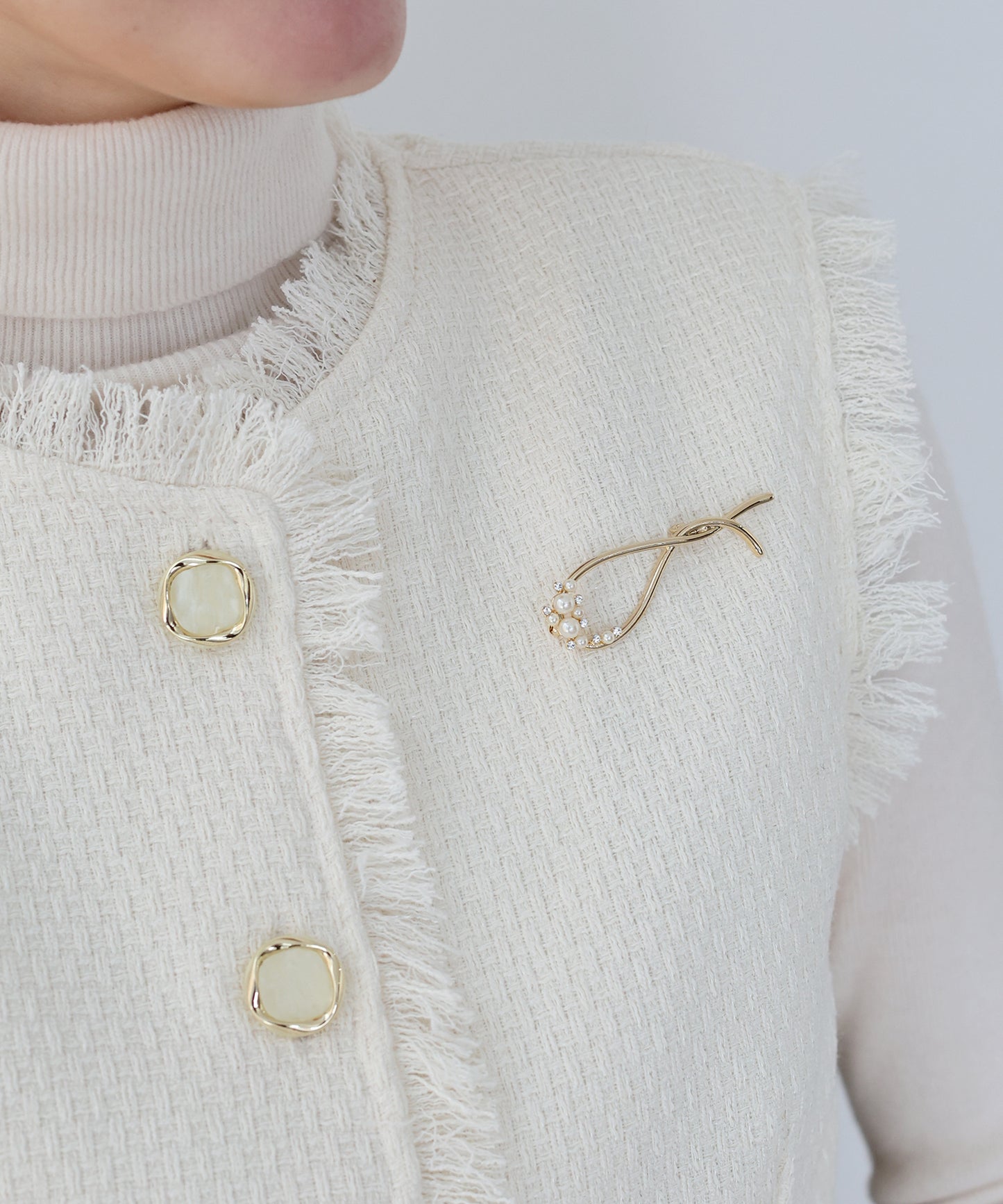 【早割5％OFF】ビジュパールクロスブローチ【ネコポス】