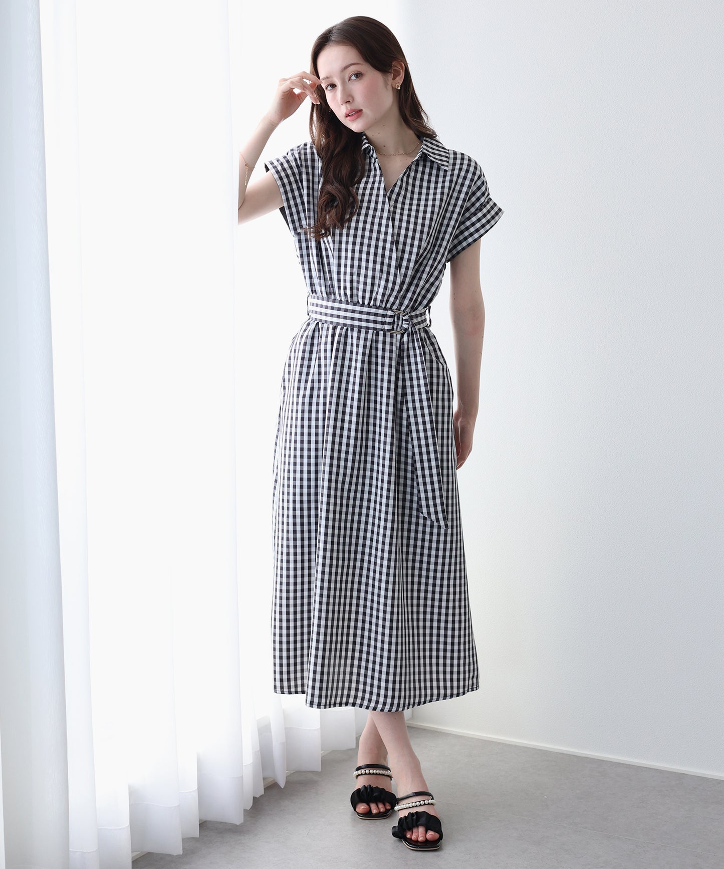 カシュクールシャツワンピース