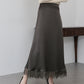 【早割5％OFF】レース切替サテンマーメイドスカート