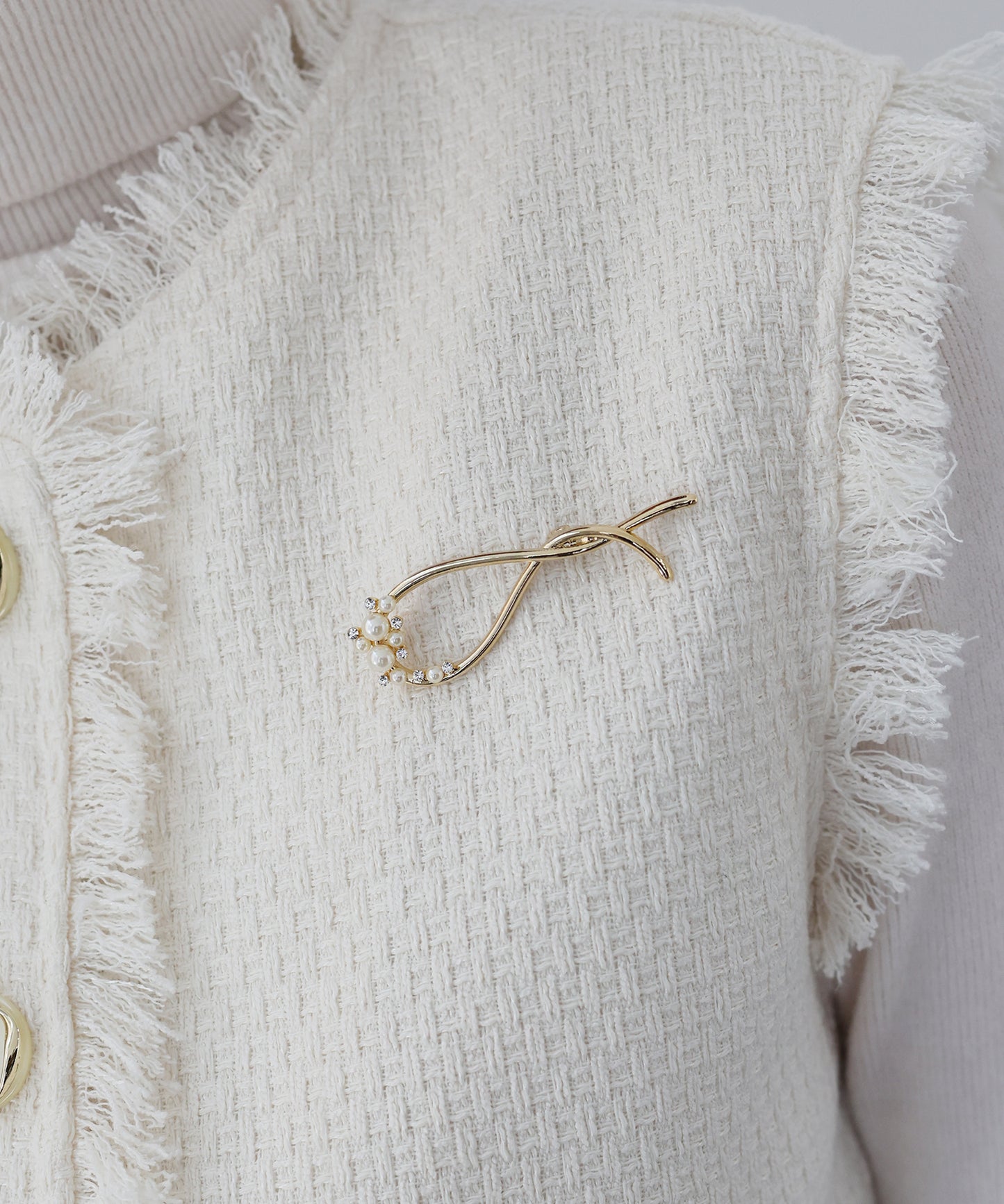 【早割5％OFF】ビジュパールクロスブローチ【ネコポス】