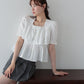 【早割5％OFF】バックリボンスクエアティアードブラウス【メール便】