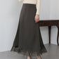 【早割5％OFF】レース切替サテンマーメイドスカート