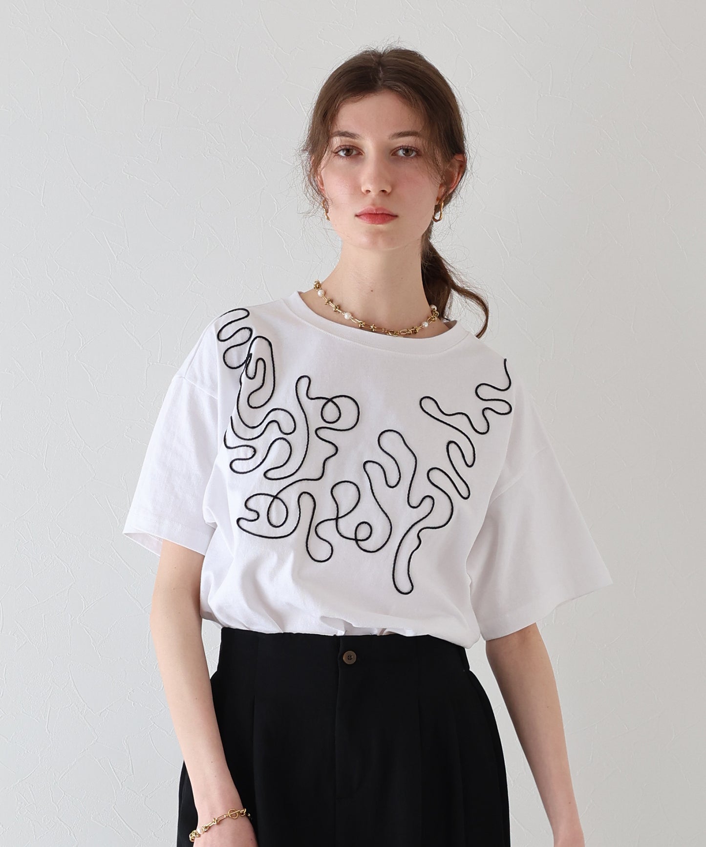 【SALE】コード刺繍Ｔシャツ【ネコポス】[J by blue]