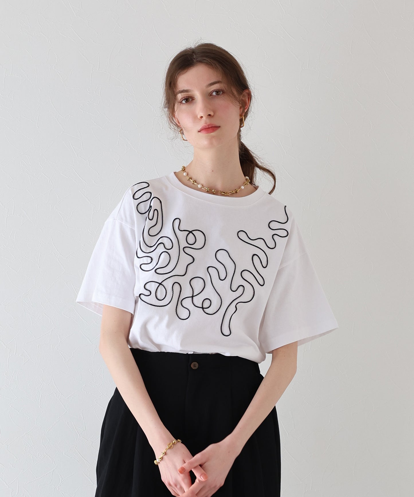 【SALE】コード刺繍Ｔシャツ【ネコポス】[J by blue]
