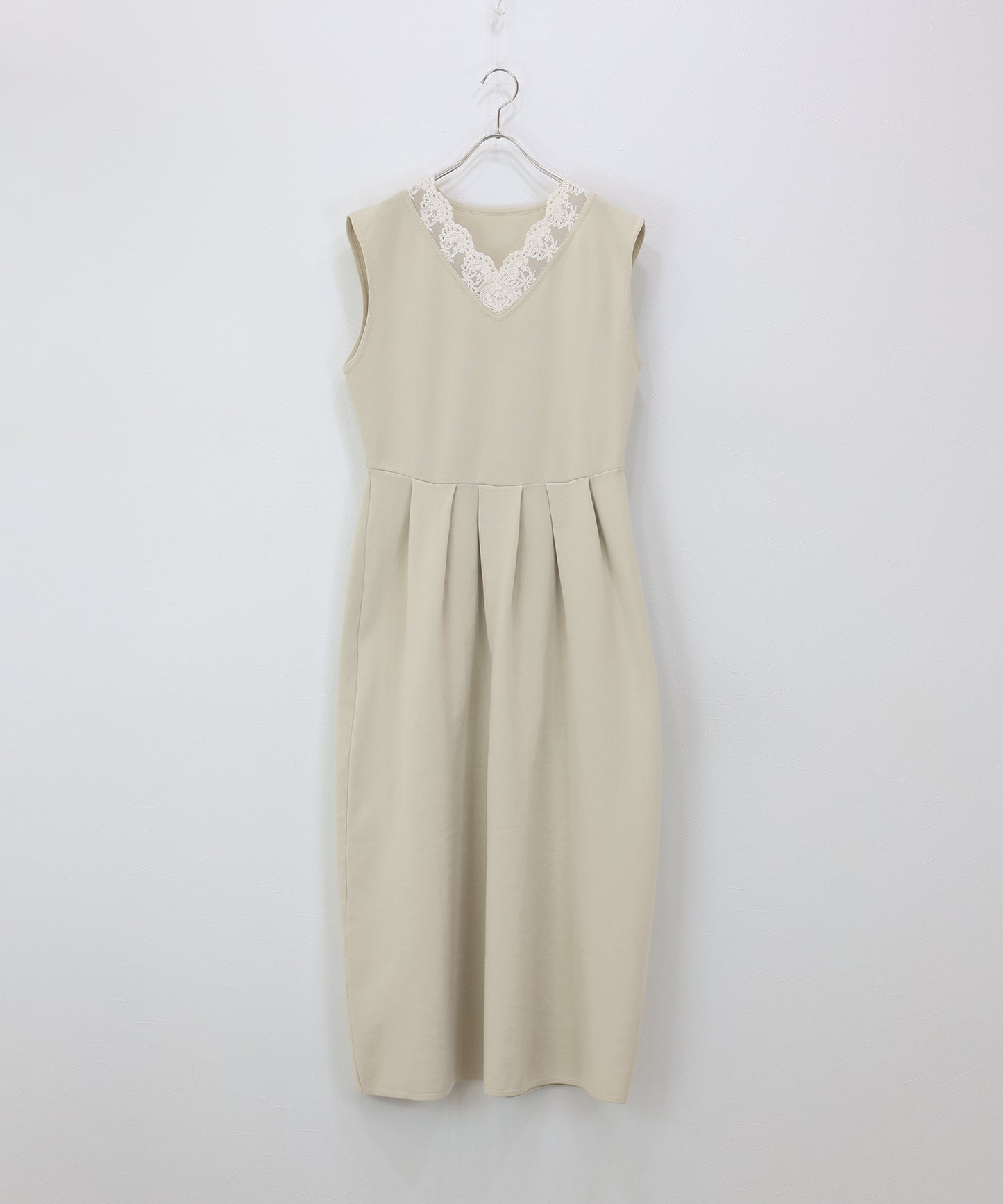 【早割5％OFF】レースカラーVネック ワンピース