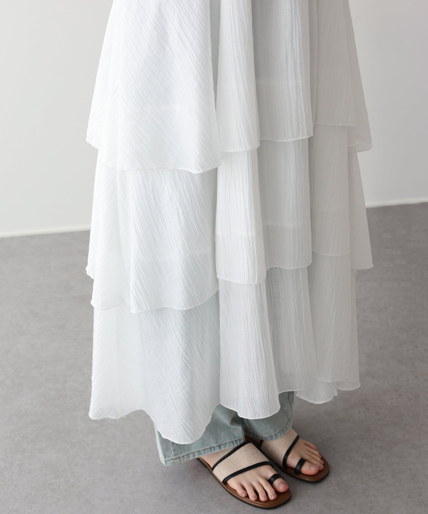 【早割5％OFF】シアーティアードキャミワンピース