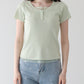 チュールレイヤードヘンリーネックニット【ネコポス】