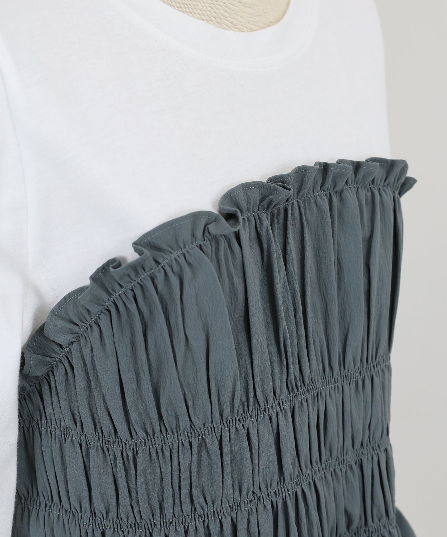 【TIME SALE】シャーリングビスチェドッキングカットソー【ネコポス】