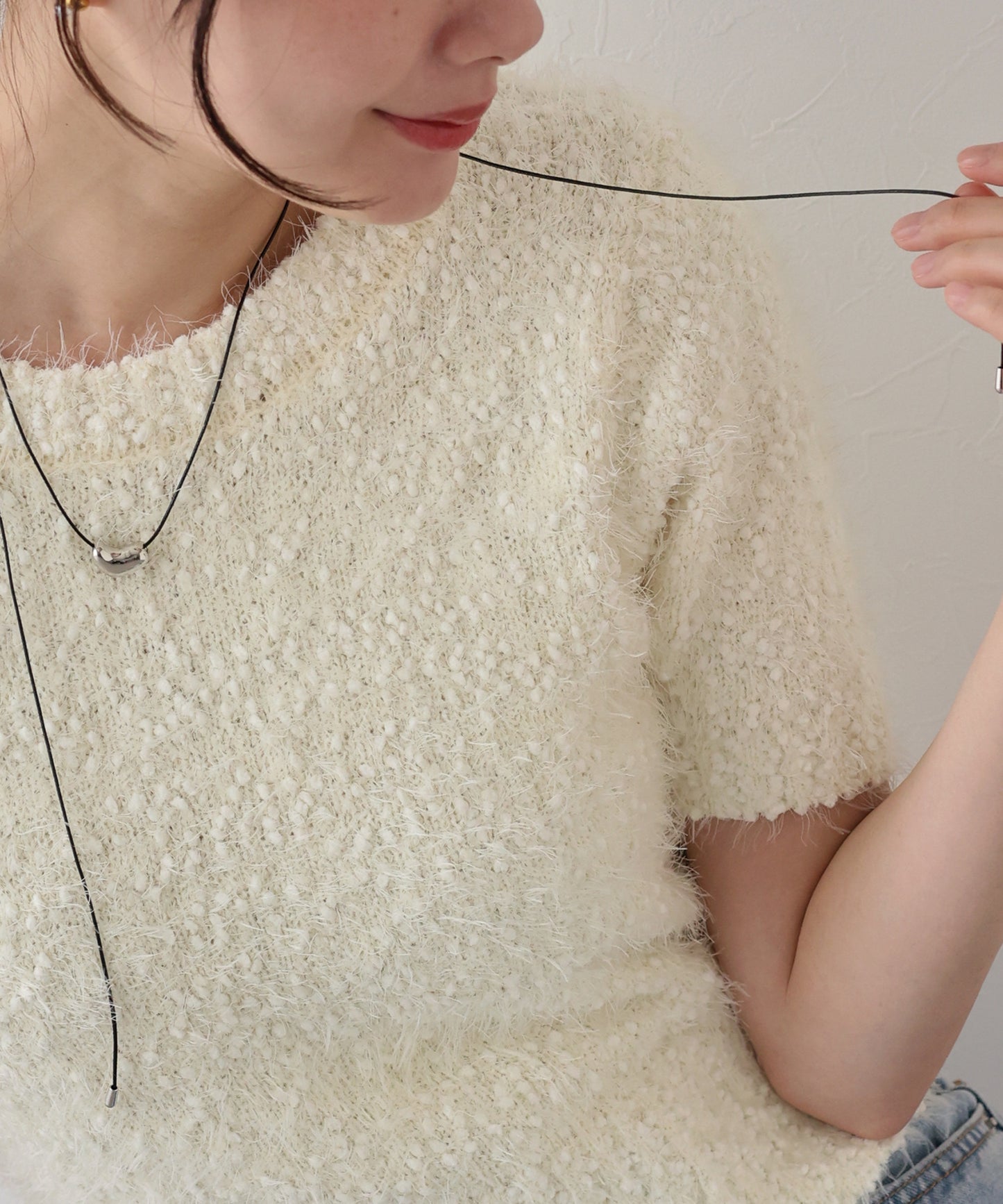 【TIME SALE】ぽこぽこシャギー半袖ニット